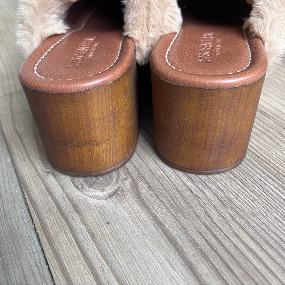 275 Central Faux-Fur Trim Brown Platform Clog Mule. Made in Italy size 38 - Picture 5 of 7